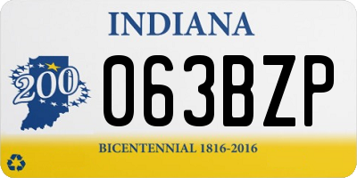 IN license plate 063BZP
