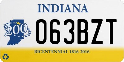 IN license plate 063BZT