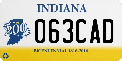 IN license plate 063CAD