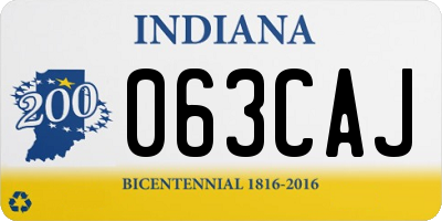 IN license plate 063CAJ