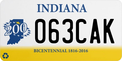 IN license plate 063CAK