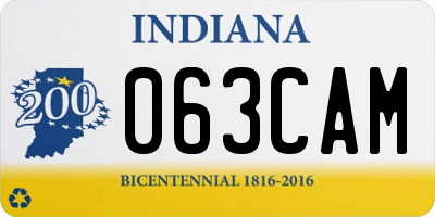 IN license plate 063CAM