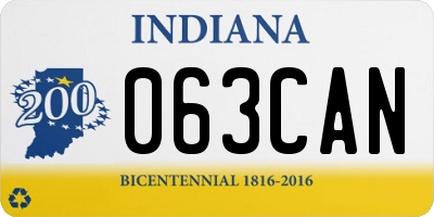 IN license plate 063CAN