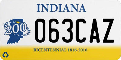 IN license plate 063CAZ