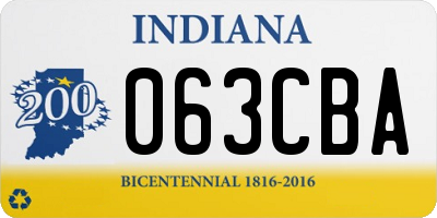 IN license plate 063CBA