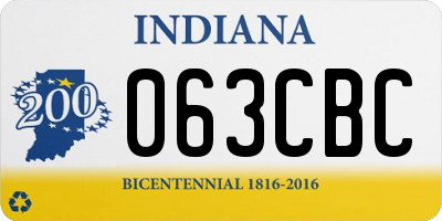 IN license plate 063CBC