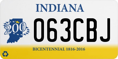 IN license plate 063CBJ