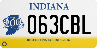 IN license plate 063CBL