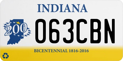 IN license plate 063CBN