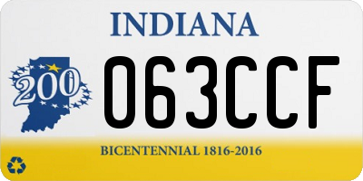 IN license plate 063CCF