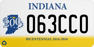 IN license plate 063CCO