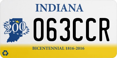 IN license plate 063CCR