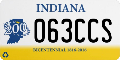 IN license plate 063CCS