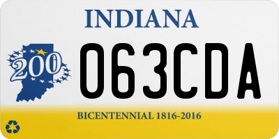 IN license plate 063CDA