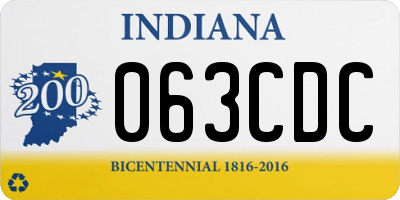 IN license plate 063CDC