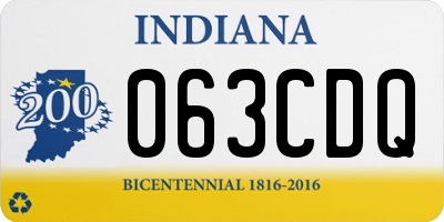 IN license plate 063CDQ