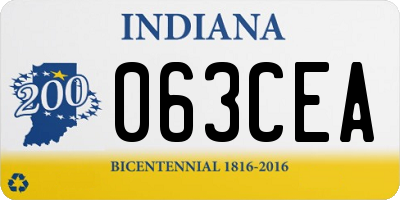 IN license plate 063CEA