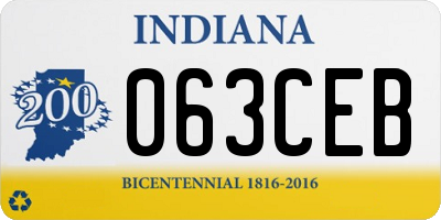 IN license plate 063CEB