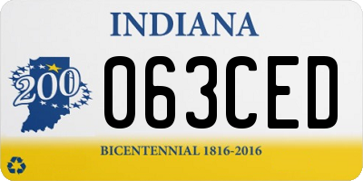 IN license plate 063CED