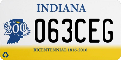 IN license plate 063CEG