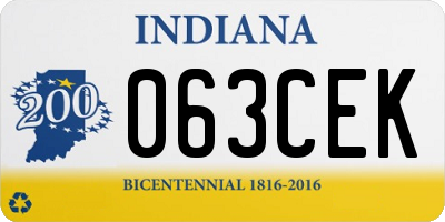 IN license plate 063CEK