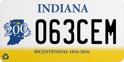 IN license plate 063CEM