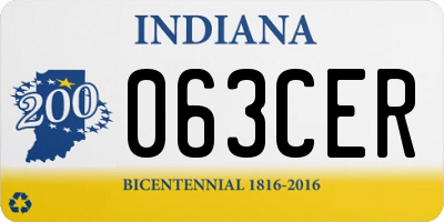 IN license plate 063CER