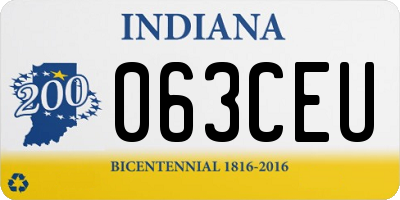 IN license plate 063CEU