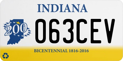 IN license plate 063CEV