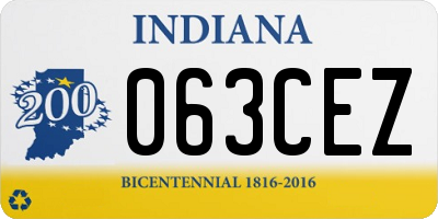 IN license plate 063CEZ
