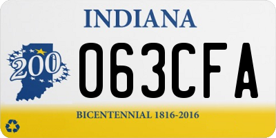 IN license plate 063CFA