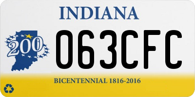 IN license plate 063CFC
