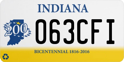 IN license plate 063CFI