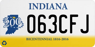 IN license plate 063CFJ