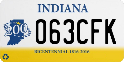 IN license plate 063CFK