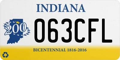 IN license plate 063CFL