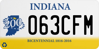 IN license plate 063CFM