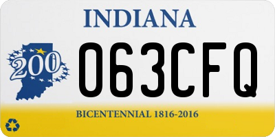 IN license plate 063CFQ