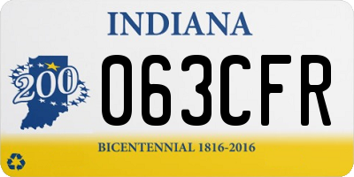 IN license plate 063CFR