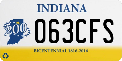 IN license plate 063CFS