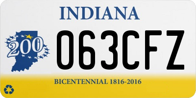 IN license plate 063CFZ