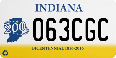IN license plate 063CGC