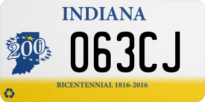IN license plate 063CJ