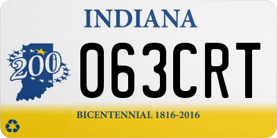IN license plate 063CRT