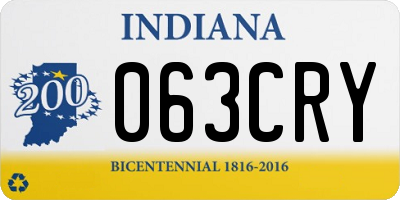 IN license plate 063CRY