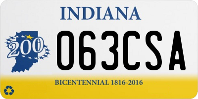 IN license plate 063CSA