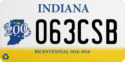 IN license plate 063CSB