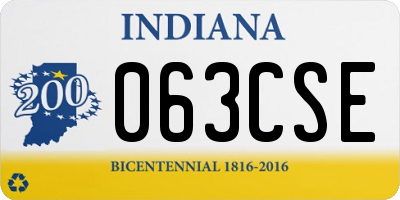 IN license plate 063CSE