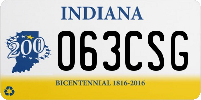 IN license plate 063CSG