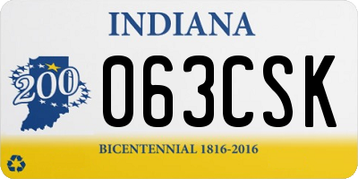 IN license plate 063CSK